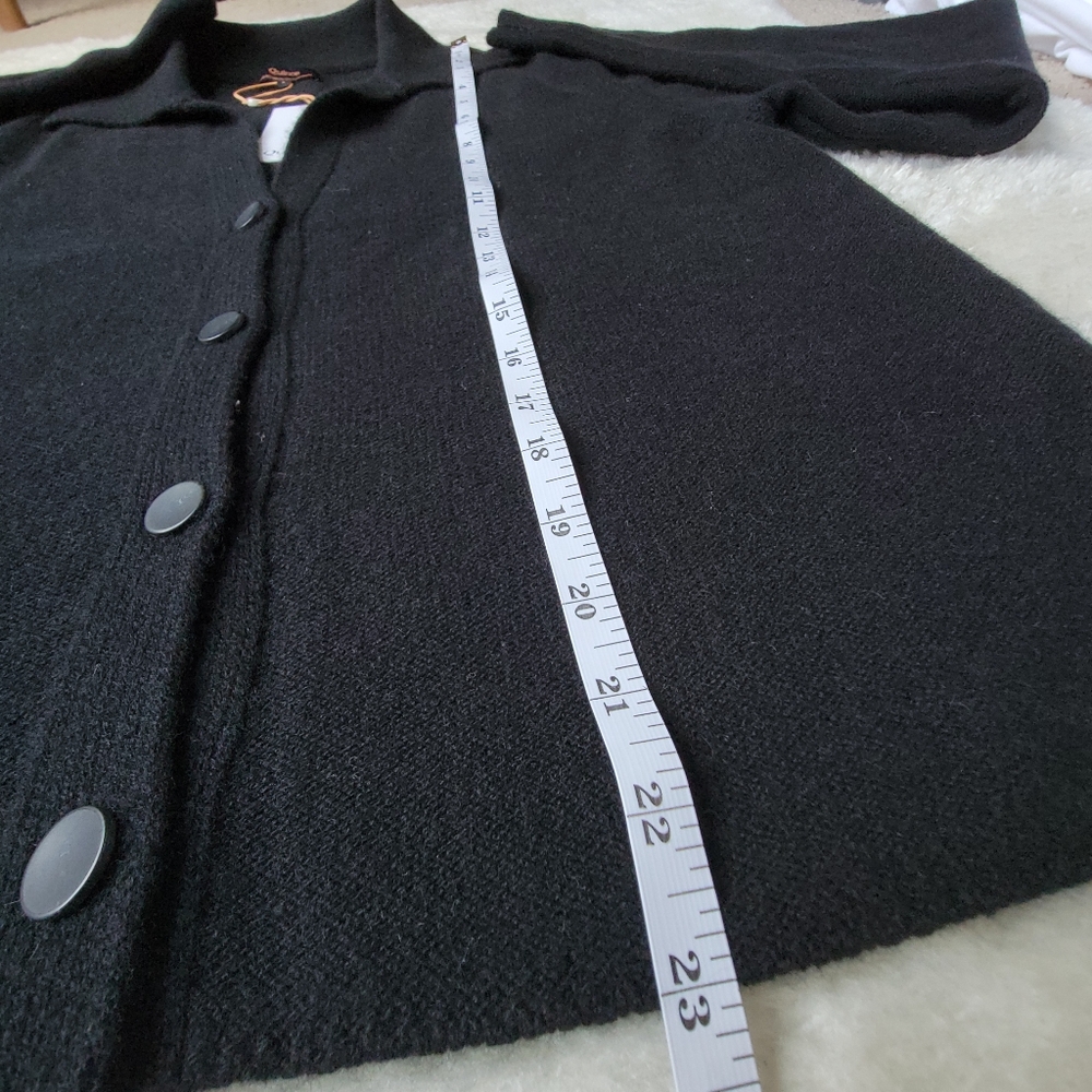 NWT Quince 100% Cashmere Collared Cardigan, Heather Black, L - Picture 7 of 10